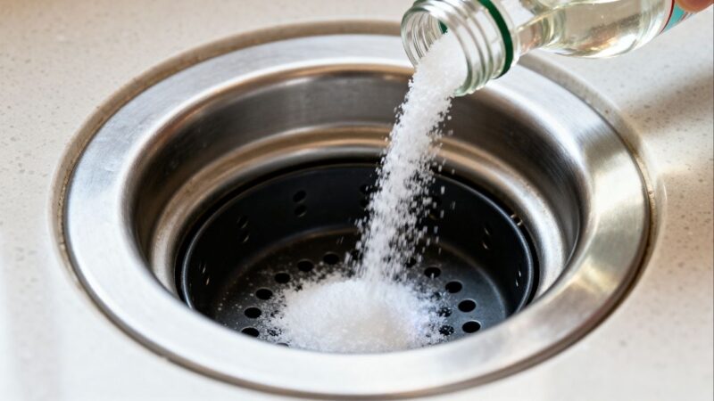 Mettere sale grosso e aceto nello scarico della cucina: perché è consigliato e a cosa serve